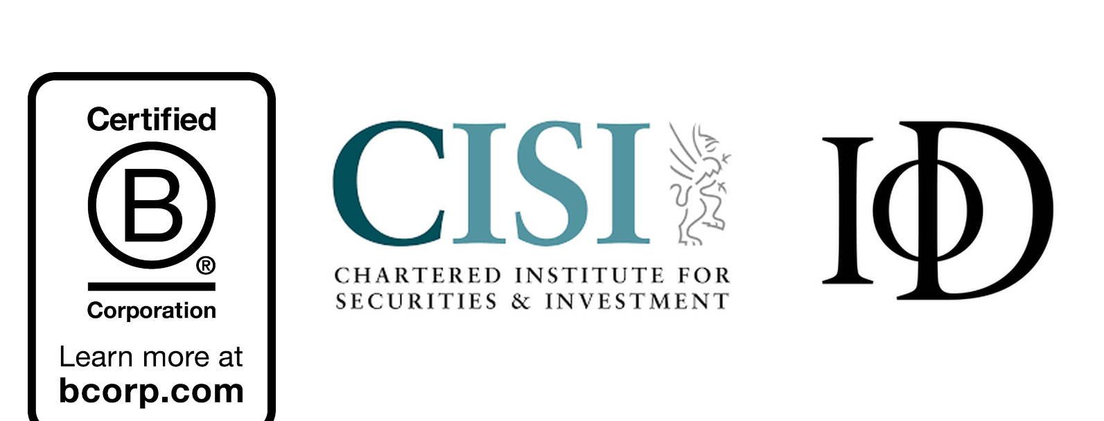 B Corp (bcorp.com), CISI & IoD Certifications